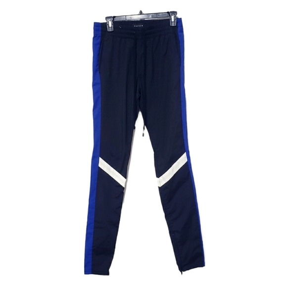PacSun Ankle Zipper Black Blue and WhiteTrack Pants - Picture 1 of 11